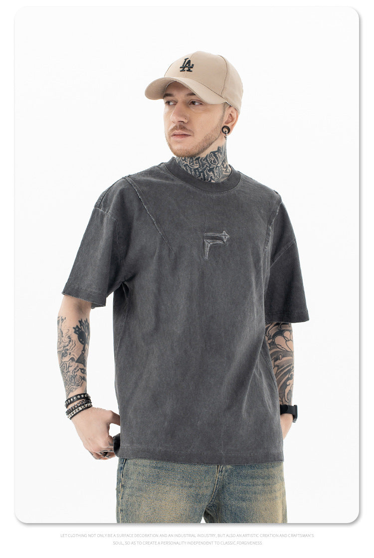 Men's soup | embroidered crew neck t-shirt f036