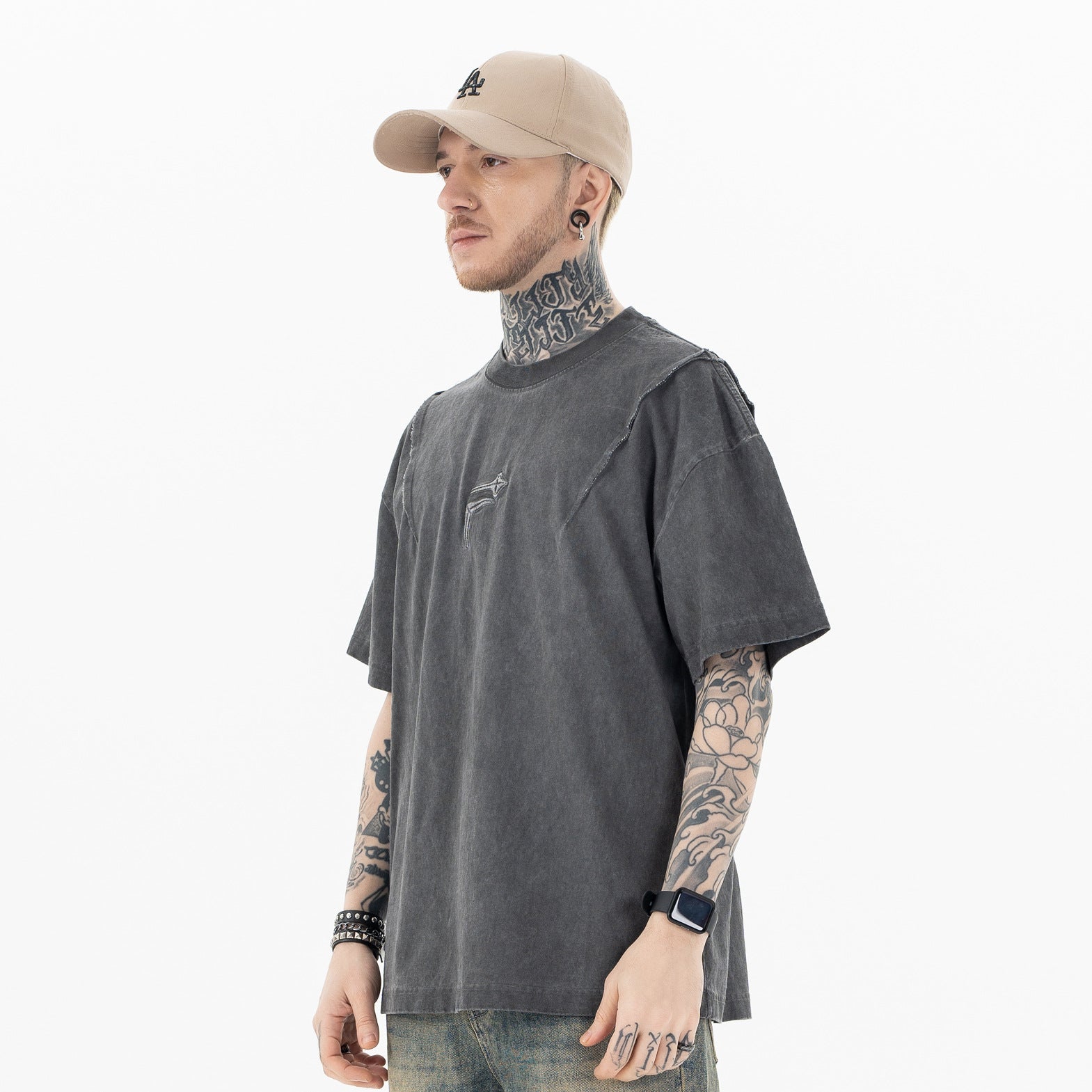 Men's soup | embroidered crew neck t-shirt f036