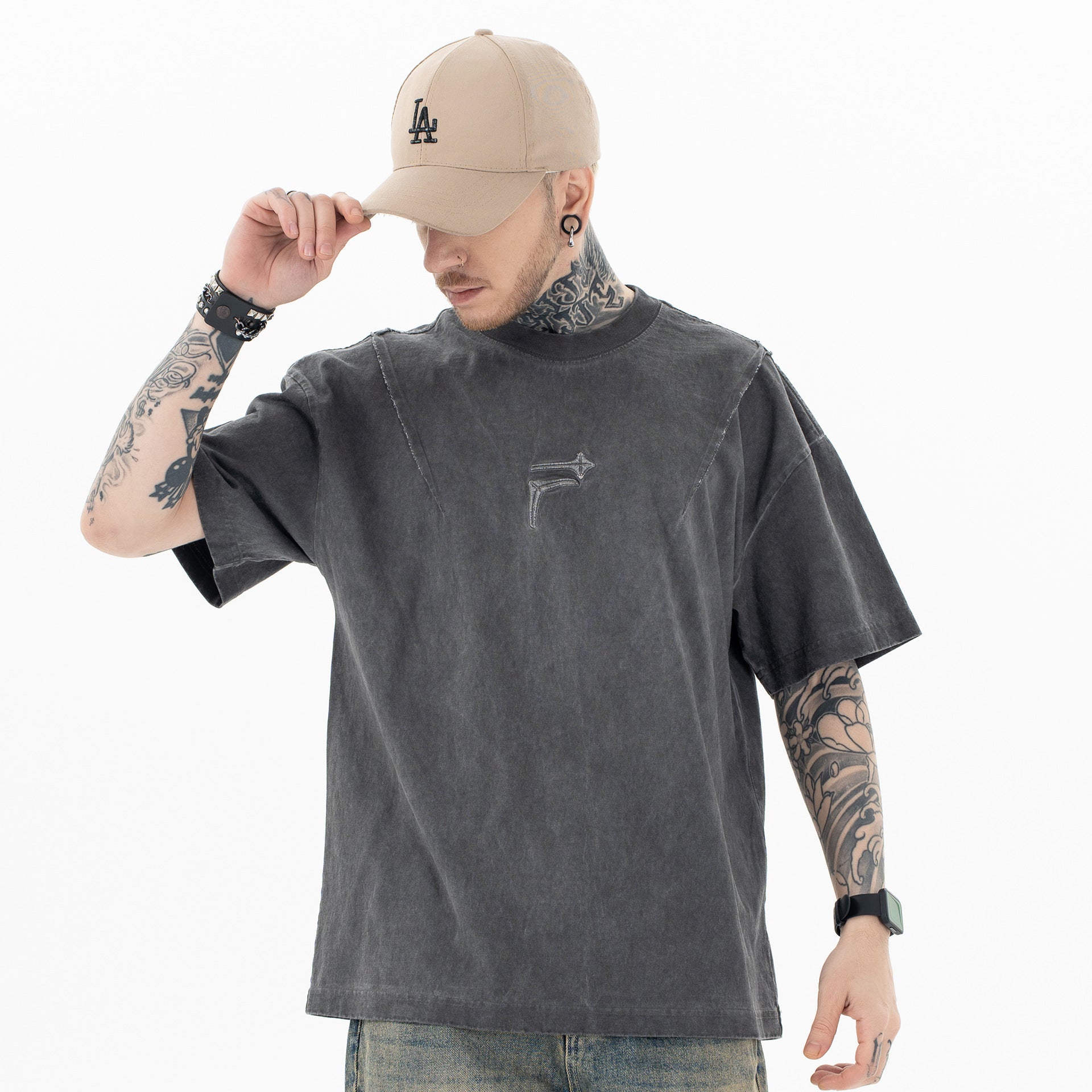 Men's soup | embroidered crew neck t-shirt f036