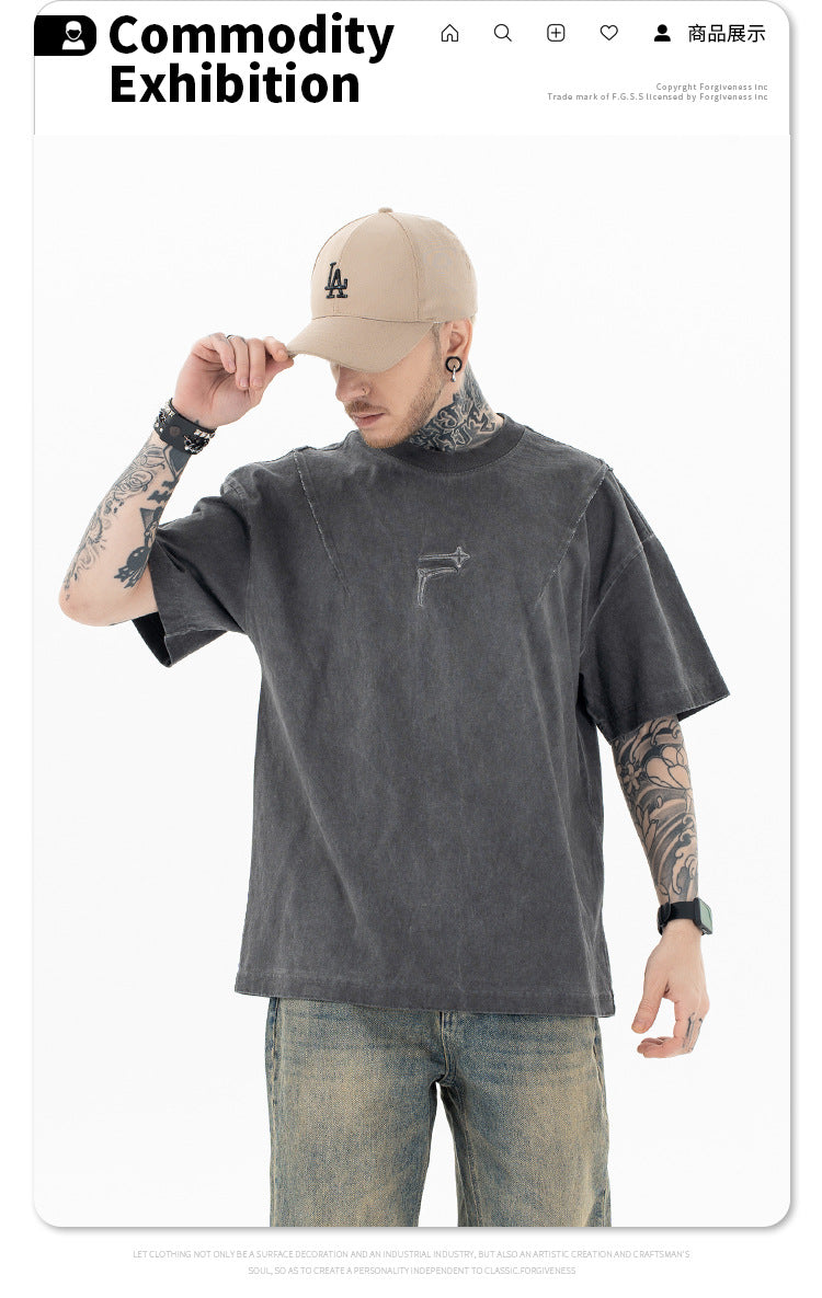 Men's soup | embroidered crew neck t-shirt f036