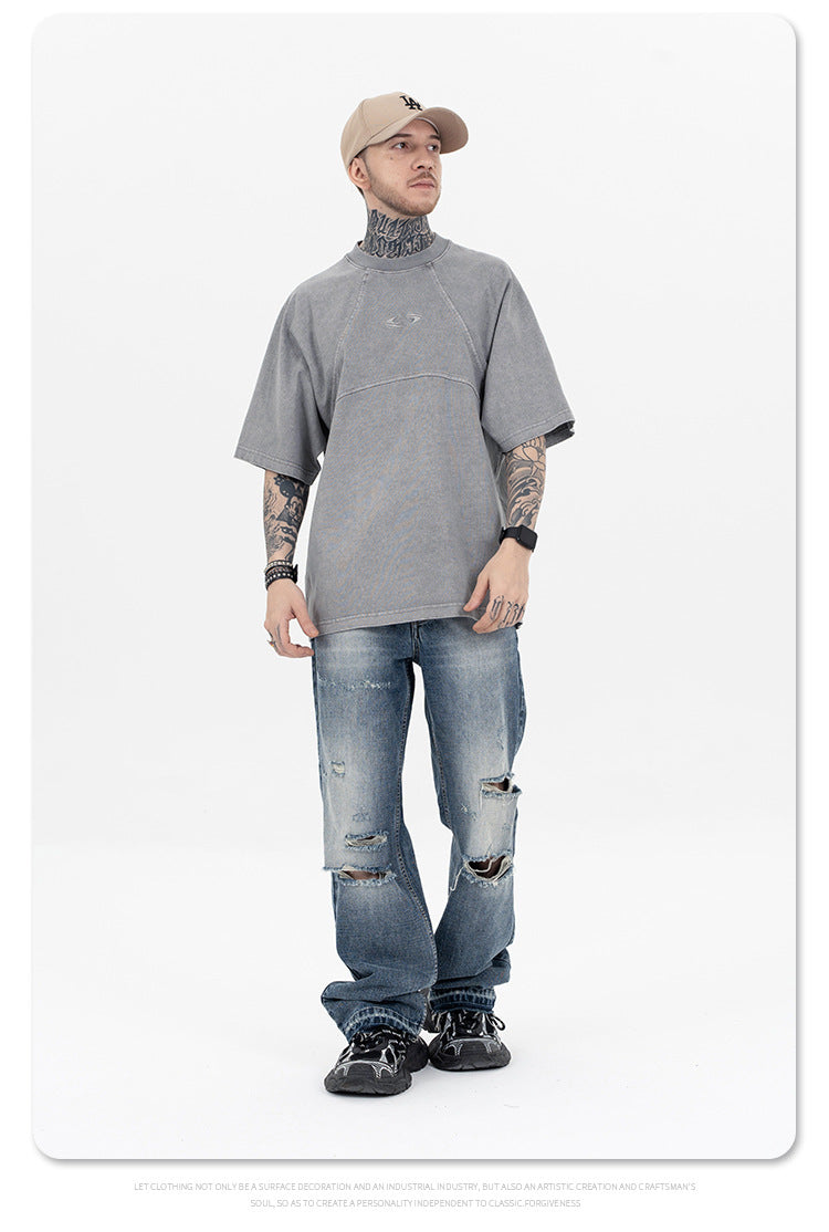 Sup Men's Clothing | Cropped Logo Embroidered T-shirt  F093