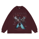 Flat lay of a bear pure cotton long sleeve graphic T-shirt.