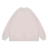 Flat lay of khaki classic crew neck solid color custom long sleeve t-shirt.