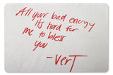 Close-up of lyric design detail on future sorry album rap graphic t shirt.