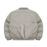 Flat lay of the back of g9 harrington winter stand collar padded jacket.