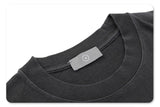 Collar detail of gallery dept gray car graphic t-shirt.