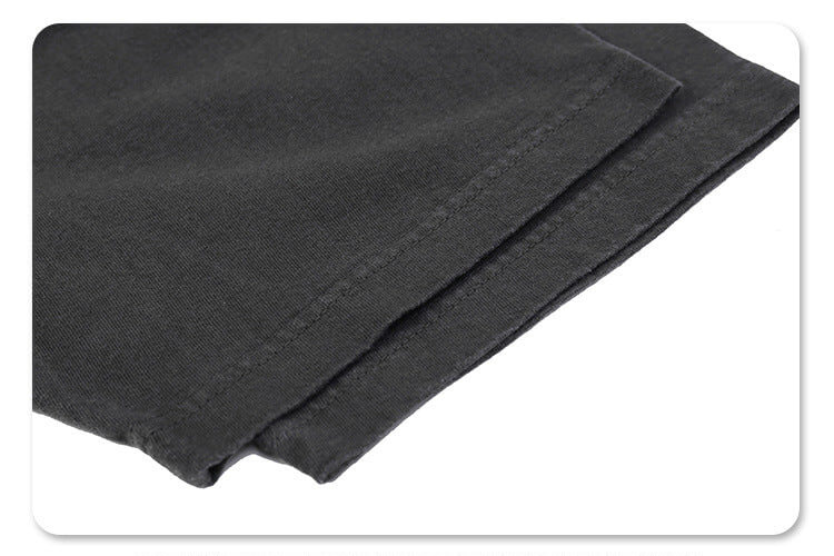 Sleeve detail of gallery dept gray car graphic t-shirt.