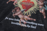 Happy friday vintage wash graphic hoodie graphic detail.