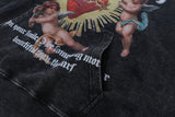 Happy friday vintage wash graphic hoodie graphic detail.
