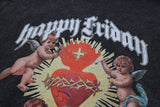 Happy friday vintage wash graphic hoodie graphic detail.