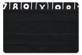 Close-up of fabric detail on hip-hop style shooting graphic t-shirt