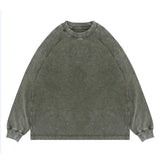 Qlacw washed and distressed custom sweatshirt 6-colors L008