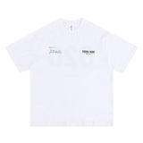 Flat lay white minimal art style 020 letter graphic t-shirt