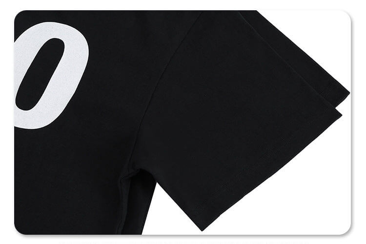 Sleeve detail minimal art style 020 letter graphic t-shirt