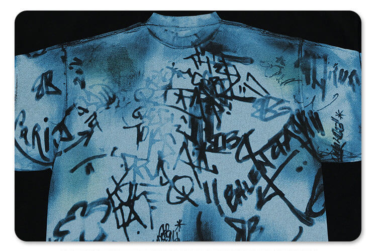 Back design detail of one more tee vintage street graffiti graphic t-shirt.
