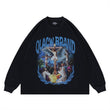 Flat lay of a QLACW logo soft pure cotton long sleeve T-shirt