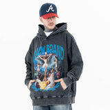 QLACW Logo Soft Vintage Wash Jesus Cross Graphic Hoodie - Model Wearing - Front View