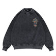 "QLACW" Logo Vintage Soft Street Cross Graphic Sweatshirt