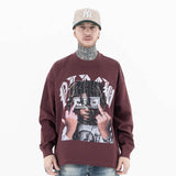 Front view of a model wearing a 'QLACW' personalized logo soft cotton long sleeve T-shirt