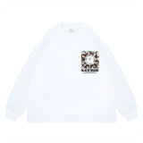 Flat lay of a QLACW unique brand address graphic long sleeve T-shirt
