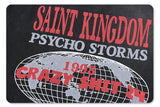 Back design detail of saint michael kingdom black vintage graphic t-shirt.