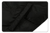 Pocket detail of solid color oversized stand collar zipper padded jacket.