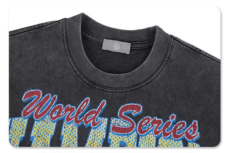 Close-up of classic round neckline on Sport Club Champions T-Shirt
