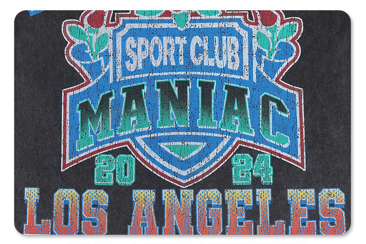 Close-up of crackle-effect graphic on Sport Club Champions T-Shirt