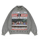 The green last supper vintage wash graphic sweatshirt flat lay.
