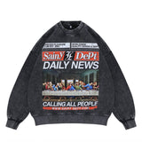 The black last supper vintage wash graphic sweatshirt flat lay.