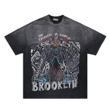 Vintage Fun Black Basketball Graphic T-Shirt flat lay view.