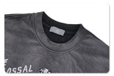 Close-up of collar detail on Vintage Fun Black Basketball Graphic T-Shirt.