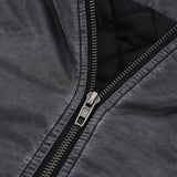 Zipper detail of vintage ma1 bomber padded jacket.