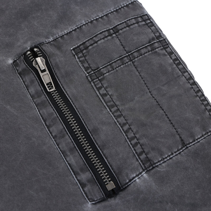 Pocket detail of vintage ma1 bomber padded jacket.