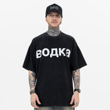 Vintage Minimal Letter Vodka Graphic T-Shirt