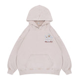 Flat lay of vintage wash saint hoodie.