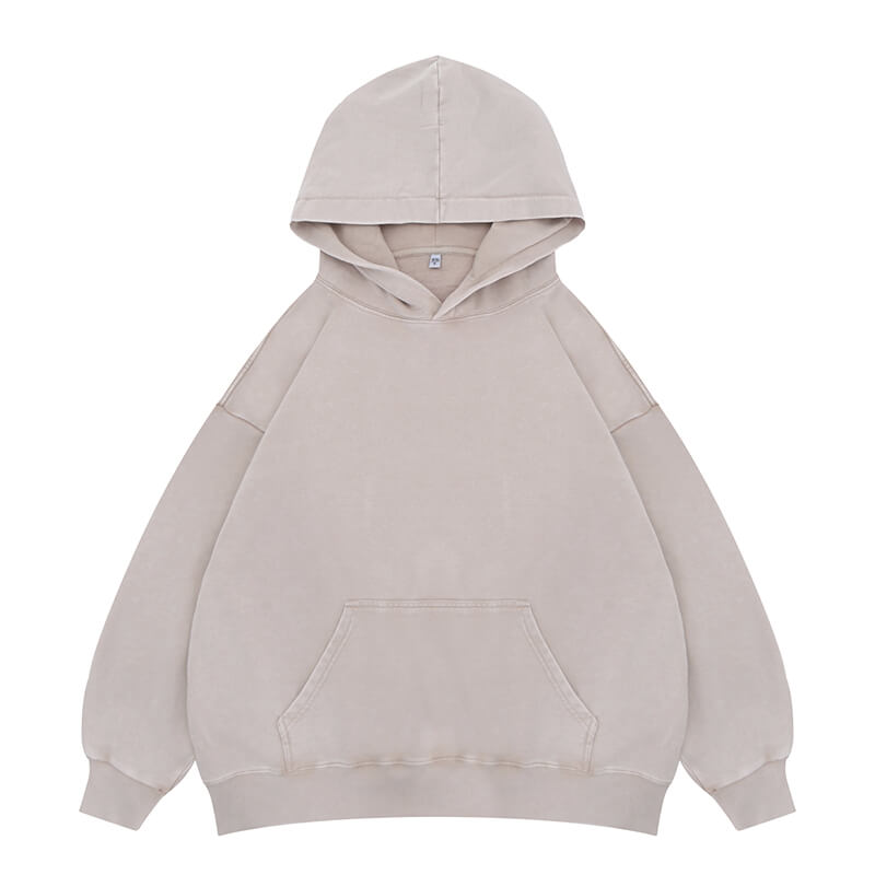 Vintage Washed Custom Graphic Solid Color Hoodie