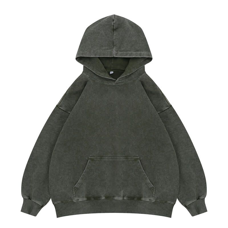 Vintage Washed Custom Graphic Solid Color Hoodie