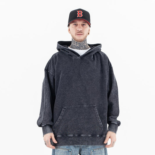 Vintage Washed Custom Graphic Solid Color Hoodie