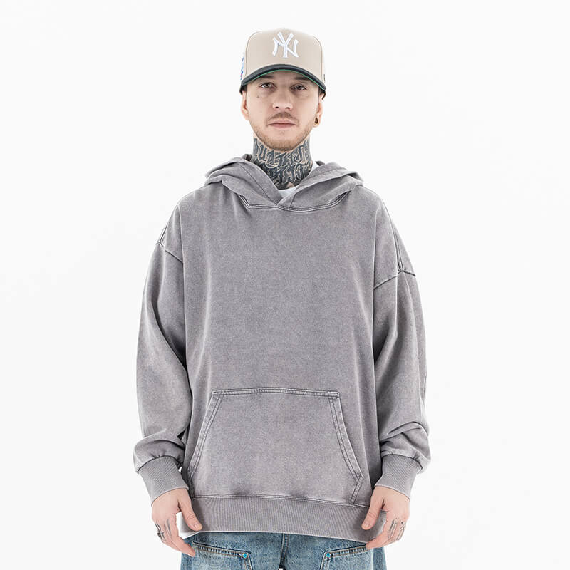 Vintage Washed Custom Graphic Solid Color Hoodie