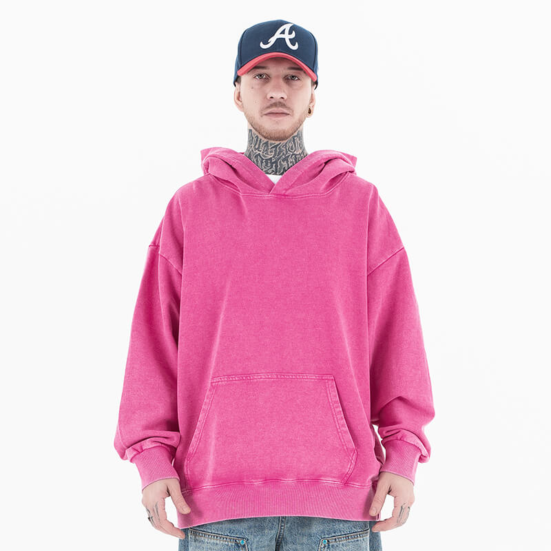 Vintage Washed Custom Graphic Solid Color Hoodie