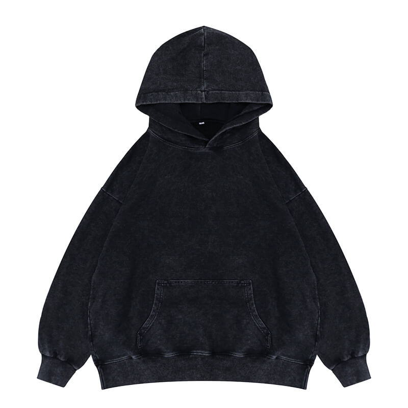 Vintage Washed Custom Graphic Solid Color Hoodie