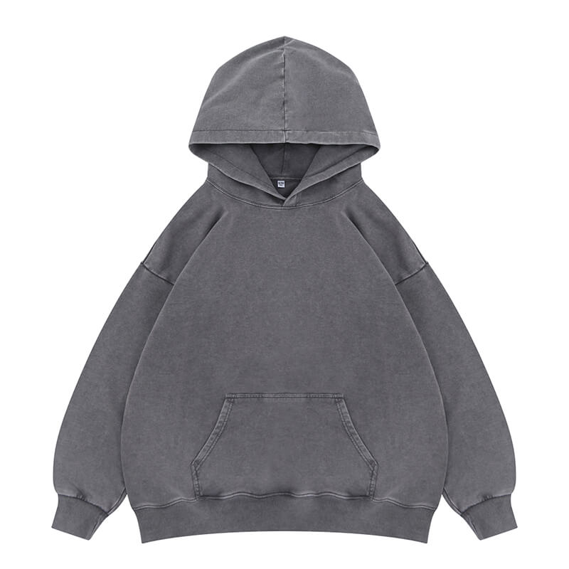 Vintage Washed Custom Graphic Solid Color Hoodie