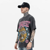 Side view of Vintage Washed Street Graphic T-Shirt on model