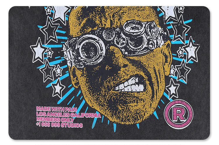 Close-up of graphic design on Vintage Washed T-Shirt